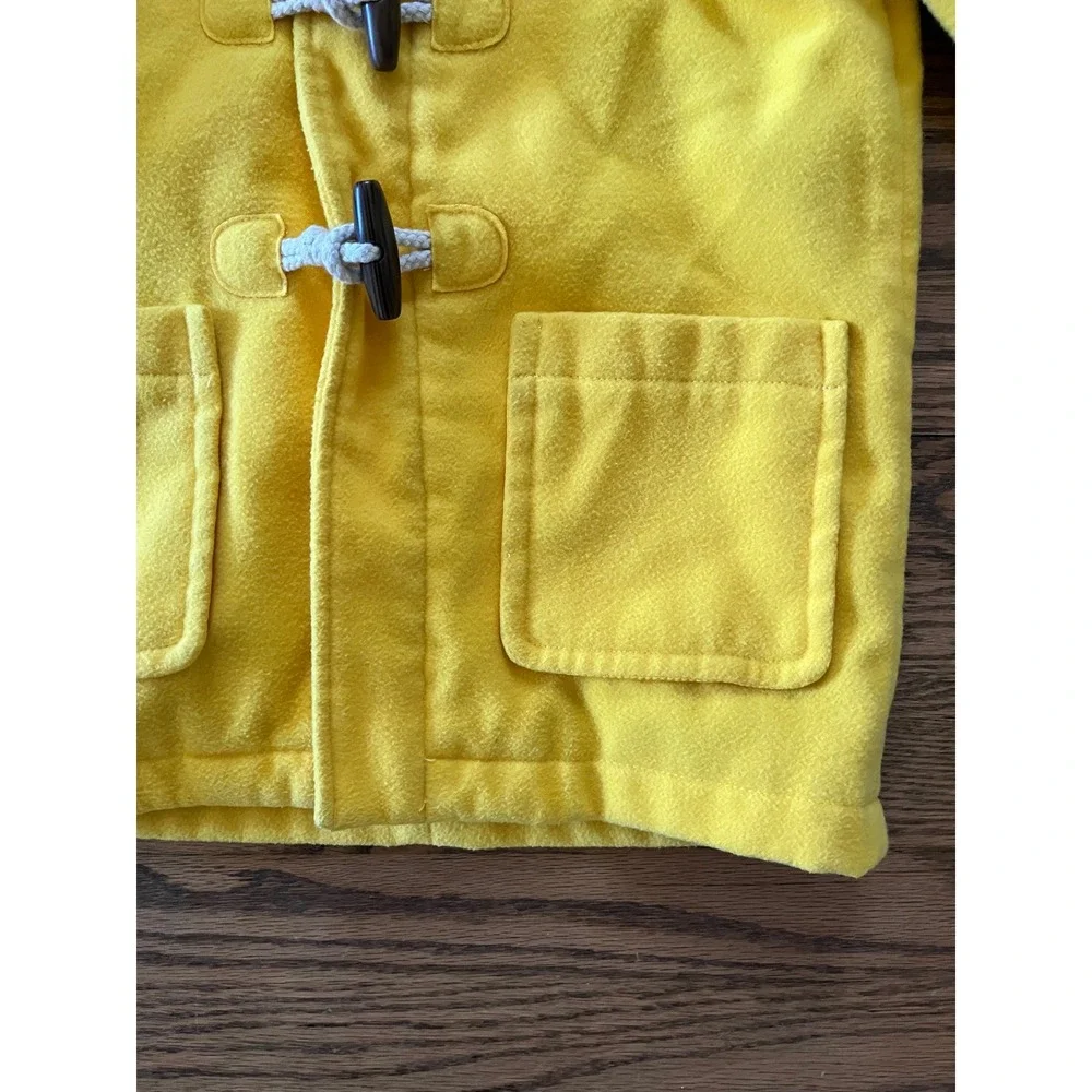 Rowing Blazers Kids Yellow Fleece Duffle Pea Coat Toggle Hooded Jacket XS 4/5